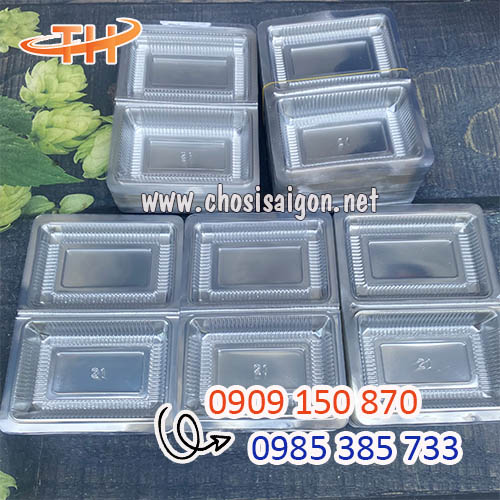 Hộp nhựa vuông đựng nem chua sỉ rẻ