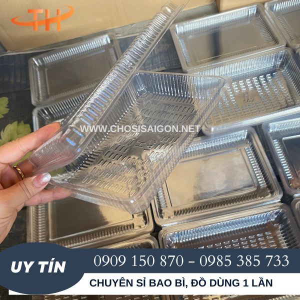 Hộp nhựa H142 đựng gỏi cuốn, chả giò giá rẻ