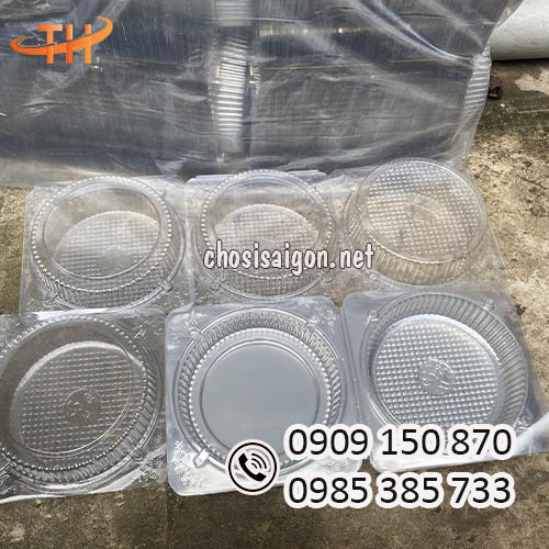 Hộp nhựa tròn H28 đựng bánh bông lan trứng muối giá tốt