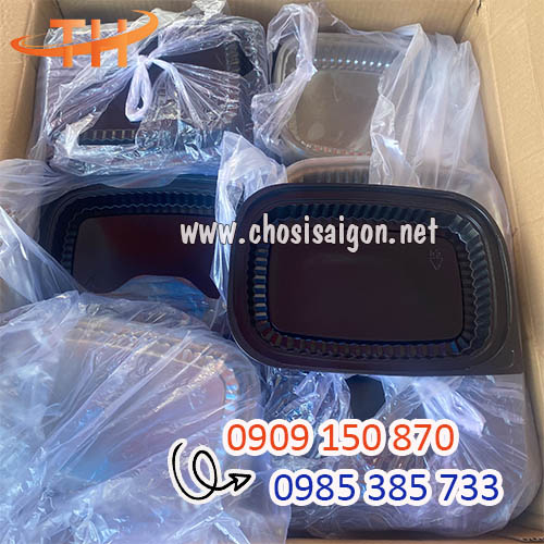 Khay nhựa, hộp nhựa HT203 dùng 1 lần giá rẻ