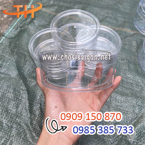 Hộp mica tròn có nắp 500g giá rẻ tại Bình Chánh, HCM
