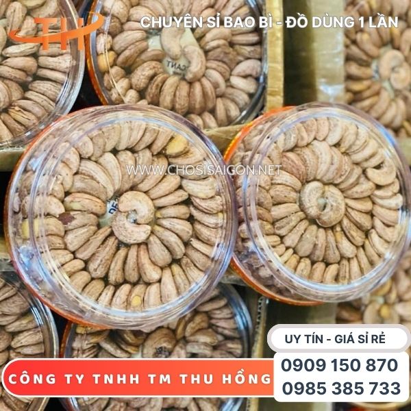 Hộp nhựa tròn mica đựng hạt điều an toàn, tiện lợi giá rẻ