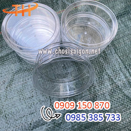 Hộp nhựa tròn cứng mica 250g, 500g giá sỉ rẻ