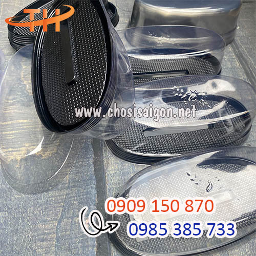 Hộp nhựa oval đế đen nắp pet trong sỉ rẻ TP.HCM