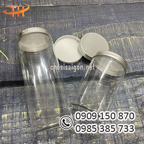 Hũ, hộp nhựa pet tròn nắp nhôm 900ml, 1500ml giá sỉ