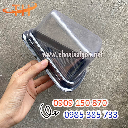 Hộp nhựa tam giác đế đen nắp pet trong giá ưu đãi