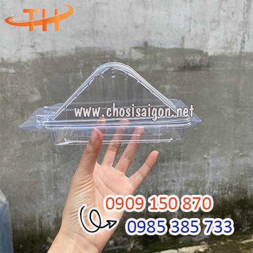 Hộp nhựa trong suốt hình tam giác nắp gập sỉ rẻ