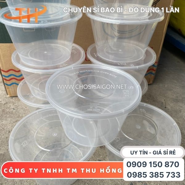 Hộp nhựa tròn PP đựng cháo, phở, bún bò