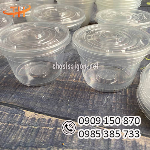 Hộp nhựa tròn có nắp 400ml đựng canh, cháo, súp giá rẻ