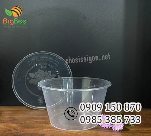 Hộp nhựa (tô nhựa) tròn 750ml giá sỉ rẻ ưu đãi