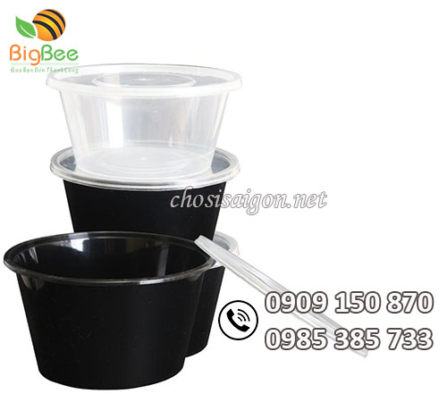 Hộp nhựa tròn màu đen giá sỉ