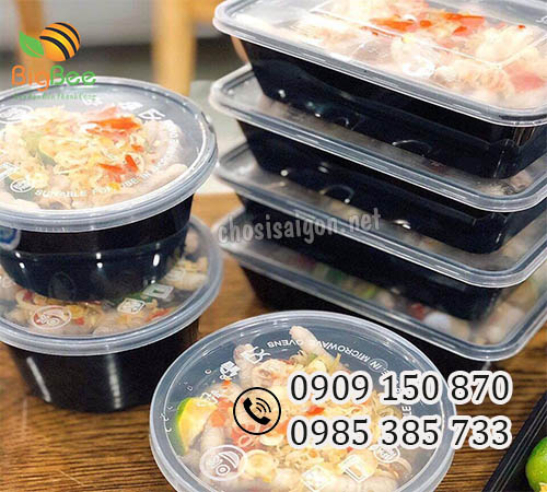 Hộp nhựa chữ nhật, hộp nhựa tròn 750ml giá sỉ ưu đãi