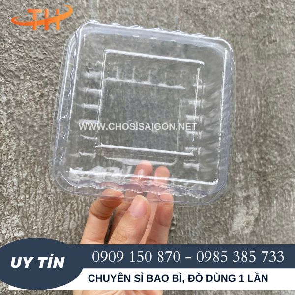 Hộp nhựa gập vuông H127 đựng bánh trung thu giá rẻ