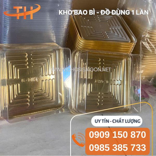 Hộp nhựa vuông nhỏ đựng bánh sỉ rẻ tại nhà phân phối