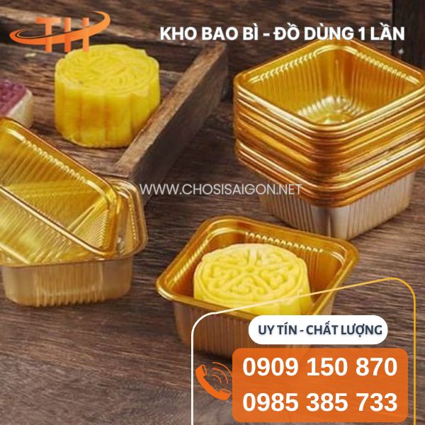 Hộp nhựa vuông nhỏ đựng bánh trung thu an toàn, tiện lợi