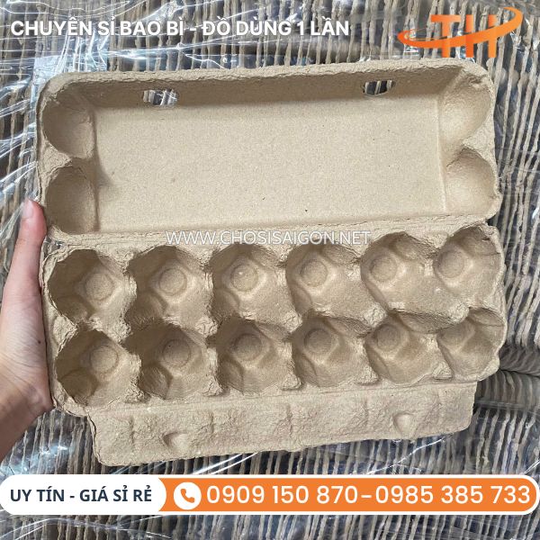 Hộp giấy 12 quả nắp gập đựng trứng