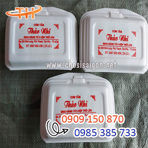 Hộp xốp 1 ngăn in logo theo yêu cầu giá sỉ ưu đãi