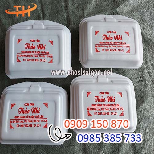 Hộp xốp 1 ngăn in logo theo yêu cầu giá sỉ rẻ