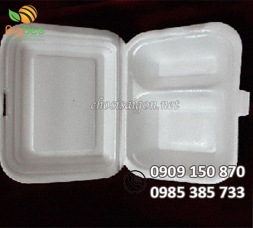 Hộp xốp 2 ngăn đựng cơm sỉ rẻ