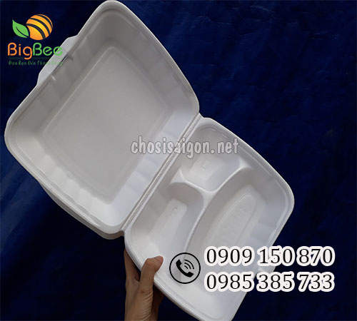 Hộp xốp cơm có 3 ngăn giá gốc tại xưởng