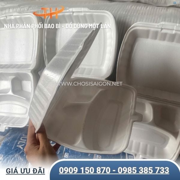 Hộp xốp 3 ngăn chịu nhiệt tốt