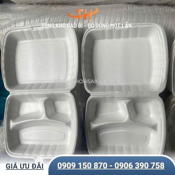 Hộp xốp 3 ngăn chịu nhiệt tốt giá tốt