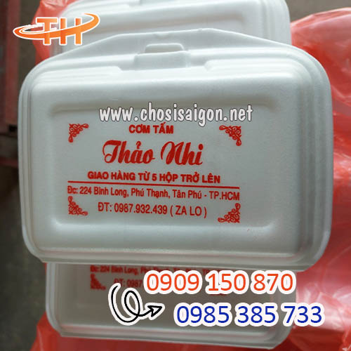 Hộp xốp đựng cơm 1 ngăn in logo giá rẻ tốt nhất