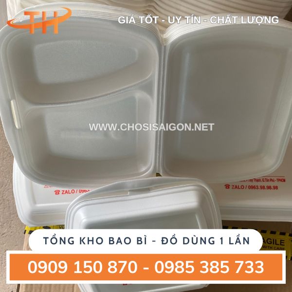Hộp xốp đựng cơm 2 ngăn nguồn sỉ HCM
