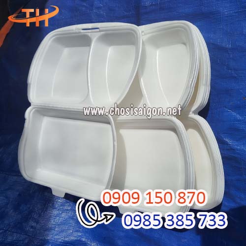 Hộp xốp 2 ngăn dùng 1 lần sỉ rẻ chất lượng tốt