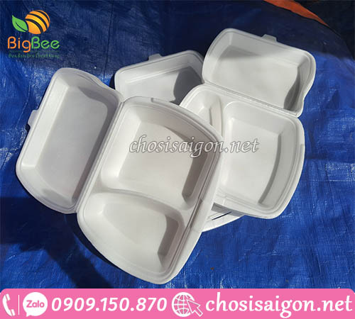 Hộp xốp cơm có 2 ngăn giá rẻ