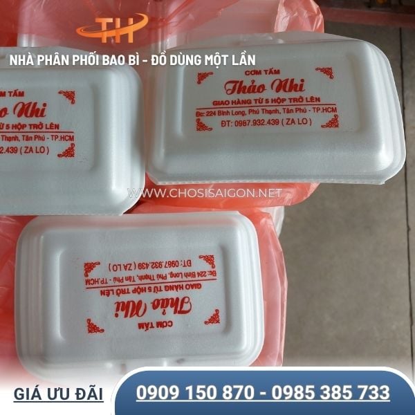 Hộp xốp cơm in theo yêu cầu
