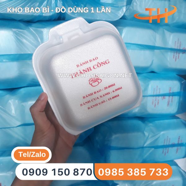 Hộp xốp nhỏ đựng bánh bao - nhận in logo theo yêu cầu giá sỉ
