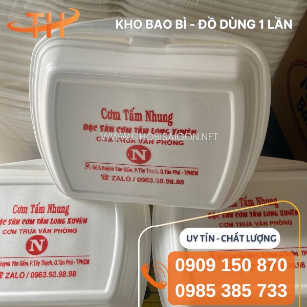 Hộp xốp in logo theo yêu cầu giá rẻ