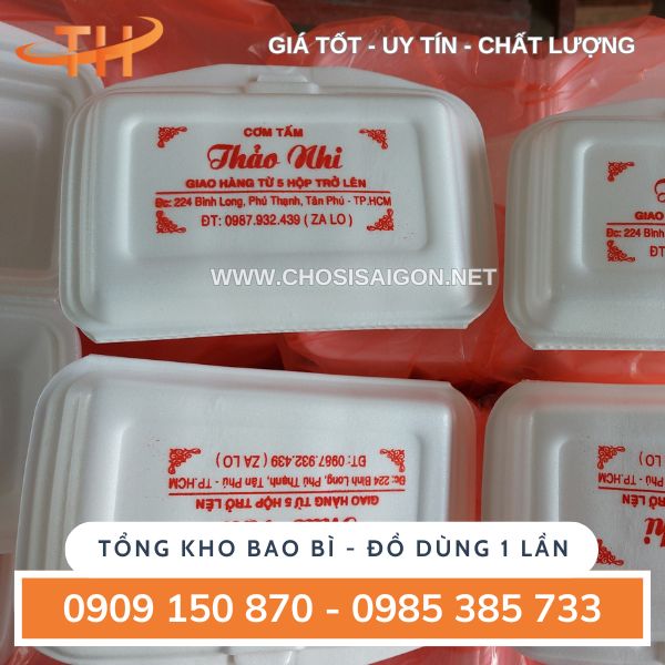Hộp xốp 1 ngăn - in logo theo yêu cầu giá tốt