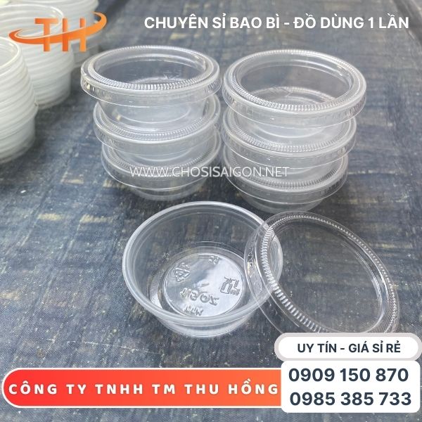 Hũ nhựa đựng nước chấm, nước sốt nắp rời 1.5oz