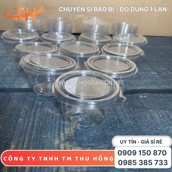 Hũ nhựa đựng nước chấm, nước sốt nắp liền 4oz