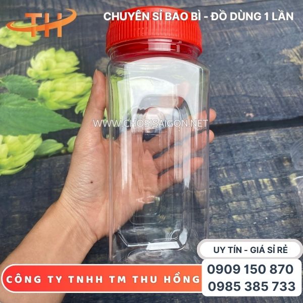 Hũ nhựa pet lục giác 500ml dày dặn, cứng cáp giá ưu đãi