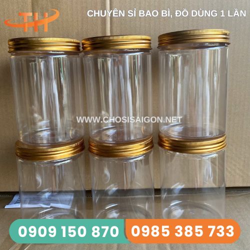 Hũ nhựa pet nắp nhôm vàng