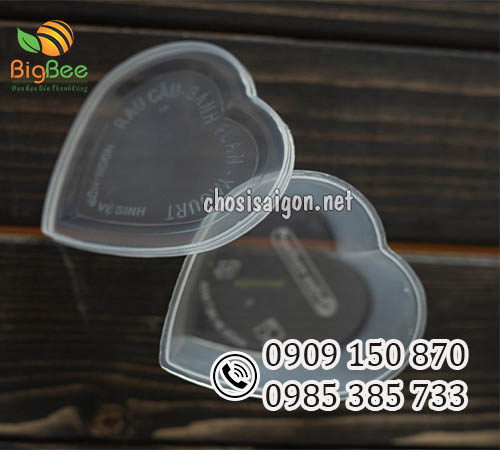 Hộp nhựa đựng bánh flan hình trái tim giá rẻ tại TP.HCM