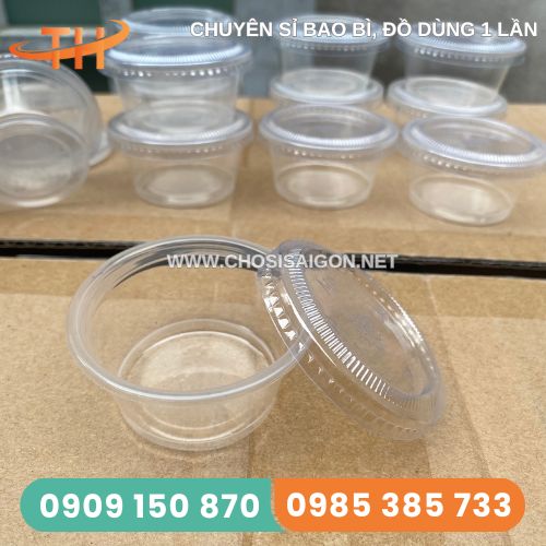 Hộp nhựa 2oz nắp rời đựng nước sốt, nước chấm
