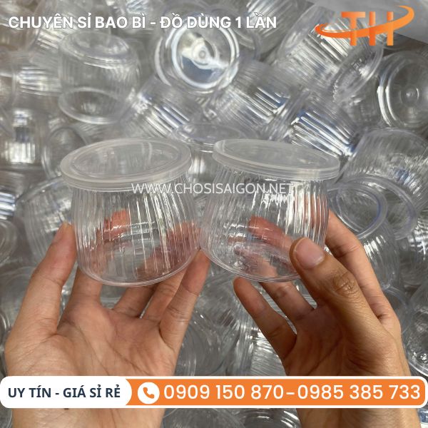 Hũ nhựa PET đựng sữa chua nắp đậy chắc chắn