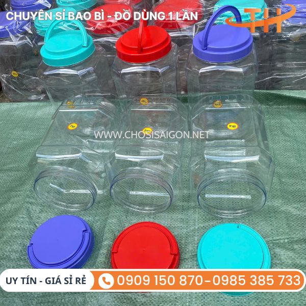 Hũ nhựa đựng thực phẩm có quai