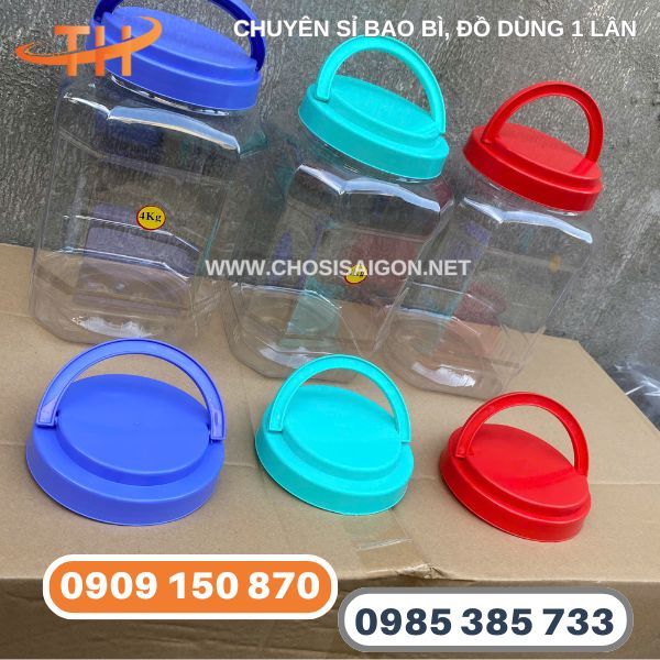 Hũ nhựa đựng thực phẩm có quai cầm giá sỉ