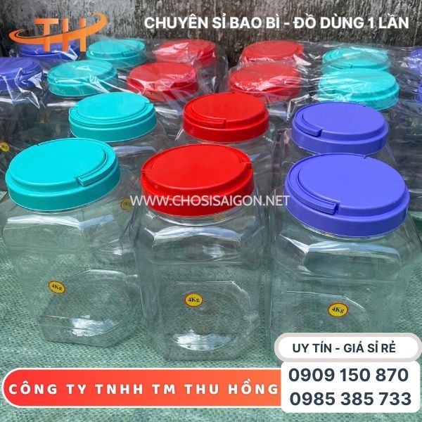Hũ nhựa đựng thực phẩm 4kg bền, chắc giá tốt sỉ tại TP.HCM