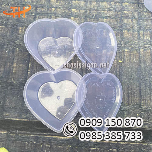 Hũ nhựa hình trái tim có nắp đậy giá rẻ