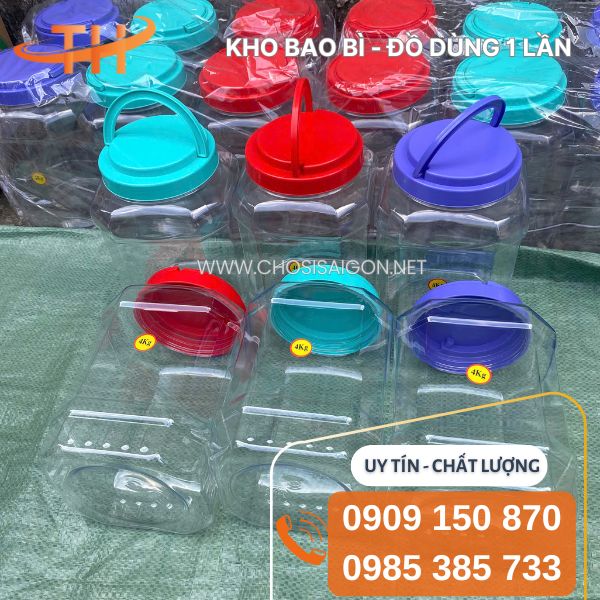 Hũ nhựa bát giác 4kg sỉ rẻ tại xưởng