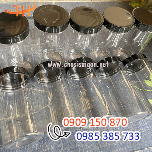 Hũ nhựa pet 1000ml nắp đen giá bán tại xưởng