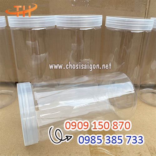 Hũ nhựa pet 1000ml nắp trắng rẻ nhất