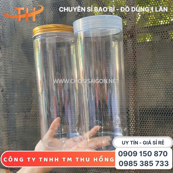 Hũ nhựa pet nắp nhôm, nắp nhựa 1200ml, 1500ml