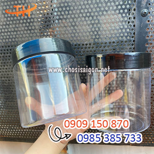 Hũ nhựa pet 500ml nắp nhựa đen giá sỉ rẻ